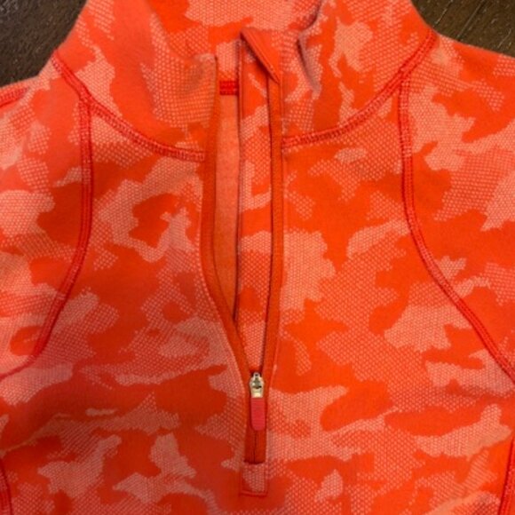 Lululemon Orange/Coral half zip long sleeve pullover, size 8 (shrunk to size 00) - Picture 3 of 4